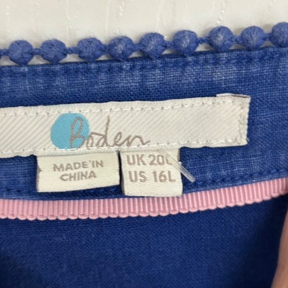 Boden  Shift Dress  * Jessica *  Lapis Blue * Size US 16L *  Chambray Linen Look - Picture 6 of 8